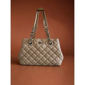 KATE SPADE Beige Quilted Leather Shoulder Bag